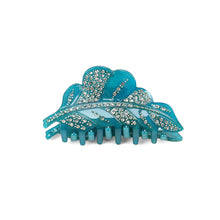 Load image into Gallery viewer, Fashion and Elegant Green Leaf Hair Claw with Cubic Zirconia