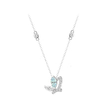 Load image into Gallery viewer, 925 Sterling Silver Fashion Cute Butterfly Pendant with Cubic Zirconia and Necklace