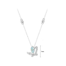Load image into Gallery viewer, 925 Sterling Silver Fashion Cute Butterfly Pendant with Cubic Zirconia and Necklace