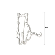 Load image into Gallery viewer, Simple and Cute Hollow White Cat Brooch