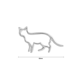 Simple and Cute Hollow Silver Cat Brooch