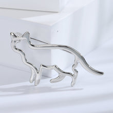 Load image into Gallery viewer, Simple and Cute Hollow Silver Cat Brooch