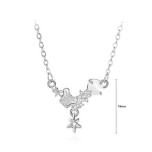Load image into Gallery viewer, 925 Sterling Silver Fashion Temperament Butterfly Flower Pendant with Cubic Zirconia and Necklace