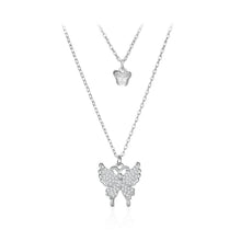 Load image into Gallery viewer, 925 Sterling Silver Fashion and Simple Butterfly Pendant with Cubic Zirconia and Double-layer Necklace