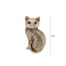 Load image into Gallery viewer, Simple Cute Plated Gold Cat Brooch with Cubic Zirconia