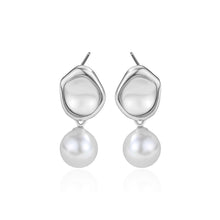 Load image into Gallery viewer, 925 Sterling Silver Fashion Simple Irregular Geometric Imitation Pearl Earrings