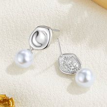 Load image into Gallery viewer, 925 Sterling Silver Fashion Simple Irregular Geometric Imitation Pearl Earrings