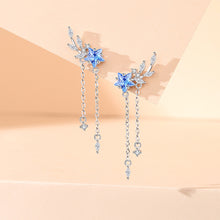 Load image into Gallery viewer, 925 Sterling Silver Fashion Creative Star Wheat Tassel Earrings with Cubic Zirconia