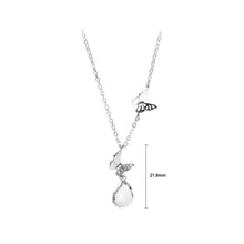 Load image into Gallery viewer, 925 Sterling Silver Fashion and Elegant Butterfly Water Drop Shape Imitation Cats Eye Pendant and Necklace