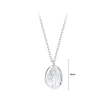 Load image into Gallery viewer, 925 Sterling Silver Simple and Fashion Tulip Pattern Water Drop-shaped Pendant with Necklace