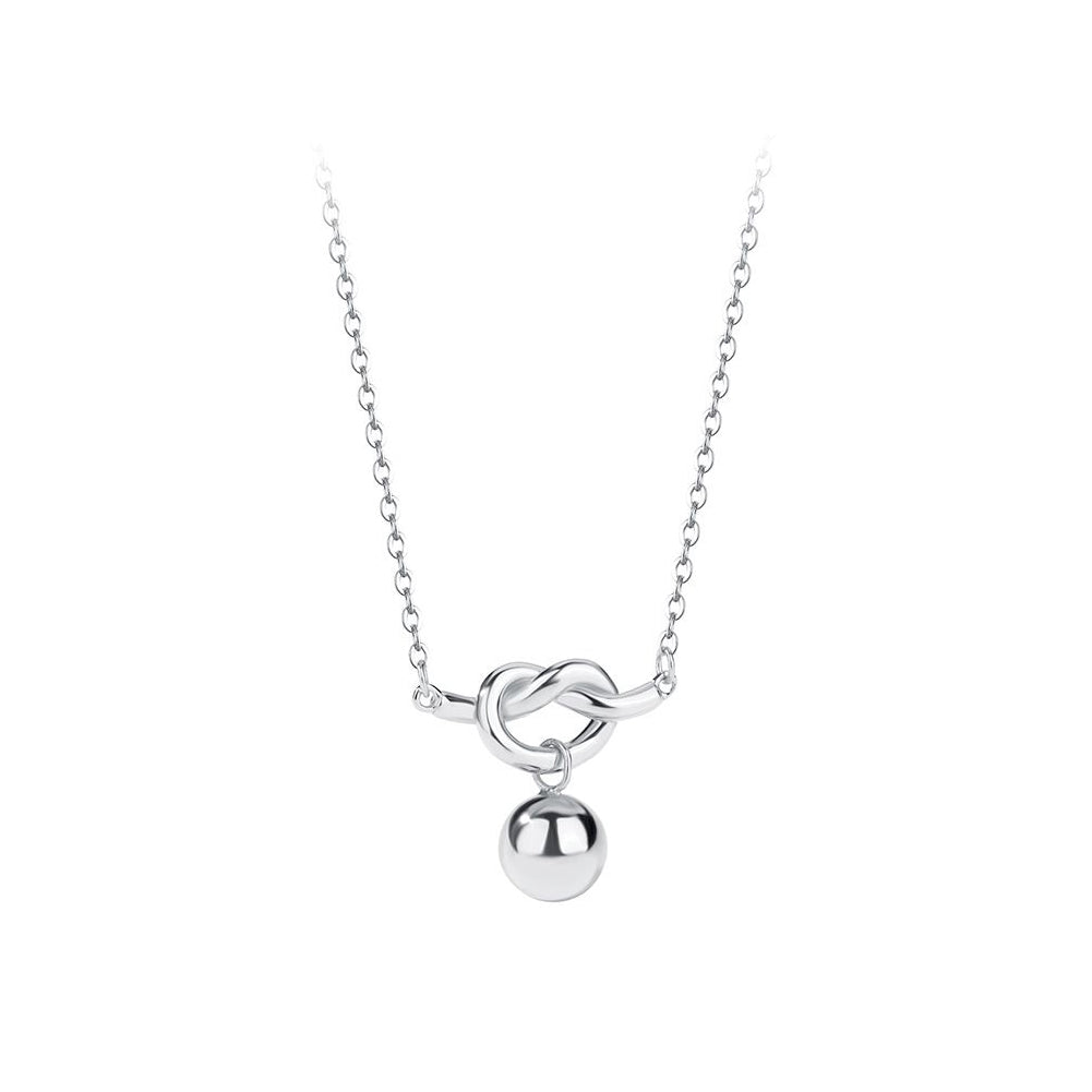 925 Sterling Silver Simple Personalized Rope Bead Pendant with Necklace
