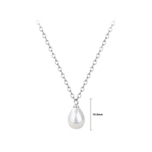 Load image into Gallery viewer, 925 Sterling Silver Simple and Elegant Water Drop-shaped Imitation Pearl Pendant with Necklace