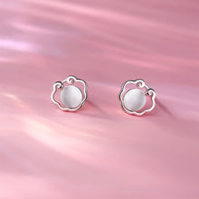 Load image into Gallery viewer, 925 Sterling Silver Fashion Vintage Lock Imitation Cats Eye Stud Earrings