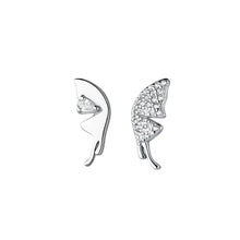 Load image into Gallery viewer, 925 Sterling Silver Simple Temperament Butterfly Stud Earrings with Cubic Zirconia