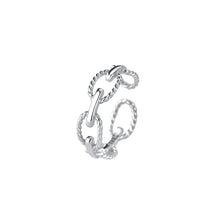 Load image into Gallery viewer, 925 Sterling Silver Simple Personalized Twist Chain Geometric Adjustable Open Ring