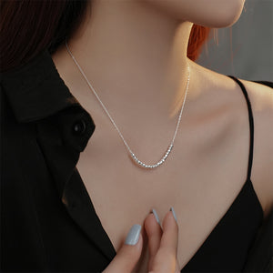 925 Sterling Silver Simple and Fashion Geometric Beaded Necklace