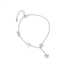 Load image into Gallery viewer, 925 Sterling Silver Fashion Simple Butterfly Rose Tassel Bracelet with Cubic Zirconia