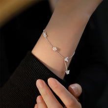 Load image into Gallery viewer, 925 Sterling Silver Fashion Simple Butterfly Rose Tassel Bracelet with Cubic Zirconia