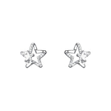 Load image into Gallery viewer, 925 Sterling Silver Fashion Simple Hollow Star Stud Earrings with Cubic Zirconia