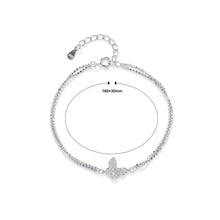 Load image into Gallery viewer, 925 Sterling Silver Fashion Simple Butterfly Double Layer Bracelet with Cubic Zirconia