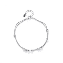 Load image into Gallery viewer, 925 Sterling Silver Simple and Fashion Round Bead Geometric Double Layer Bracelet