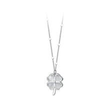 Load image into Gallery viewer, 925 Sterling Silver Fashion and Simple Four-leafed Clover Imitation Cats Eye Pendant with Necklace