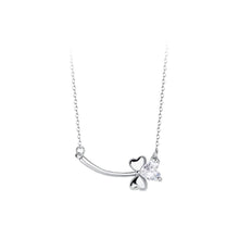 Load image into Gallery viewer, 925 Sterling Silver Fashion Simple Three-leafed Clover Pendant with Cubic Zirconia and Necklace
