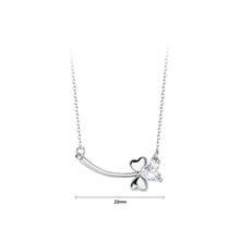 Load image into Gallery viewer, 925 Sterling Silver Fashion Simple Three-leafed Clover Pendant with Cubic Zirconia and Necklace