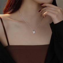 Load image into Gallery viewer, 925 Sterling Silver Fashion and Simple Four-leafed Clover Pendant with Cubic Zirconia and Necklace