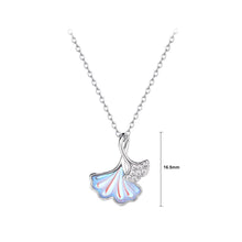Load image into Gallery viewer, 925 Sterling Silver Fashion Simple Ginkgo Leaf Pendant with Cubic Zirconia and Necklace