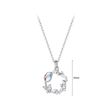 Load image into Gallery viewer, 925 Sterling Silver Fashion Temperament Tulip Circle Moonstone Pendant with Cubic Zirconia and Necklace