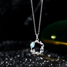 Load image into Gallery viewer, 925 Sterling Silver Fashion Temperament Tulip Circle Moonstone Pendant with Cubic Zirconia and Necklace