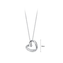 Load image into Gallery viewer, 925 Sterling Silver Simple and Fashion Hollow Heart-shaped Pendant with Cubic Zirconia and Necklace