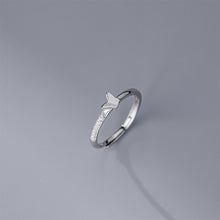 Load image into Gallery viewer, 925 Sterling Silver Simple Sweet Butterfly Adjustable Open Ring with Cubic Zirconia