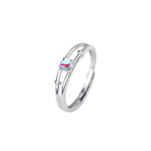 Load image into Gallery viewer, 925 Sterling Silver Fashion Creative Geometric Double Layer Moonstone Adjustable Open Ring