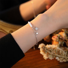 Load image into Gallery viewer, 925 Sterling Silver Fashion and Creative Eight-pointed Star Imitation Pearl Beaded Bracelet with Cubic Zirconia