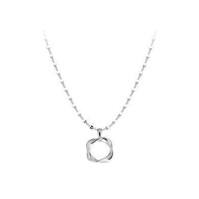925 Sterling Silver Fashion and Simple Möbius Ring Pendant with Necklace