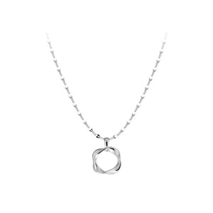 925 Sterling Silver Fashion and Simple Möbius Ring Pendant with Necklace
