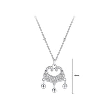 Load image into Gallery viewer, 925 Sterling Silver Fashion Vintage Safety Lock Pendant with Cubic Zirconia and Necklace