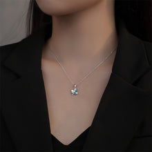 Load image into Gallery viewer, 925 Sterling Silver Fashion and Simple Four-leafed Clover Pendant with Cubic Zirconia and Necklace