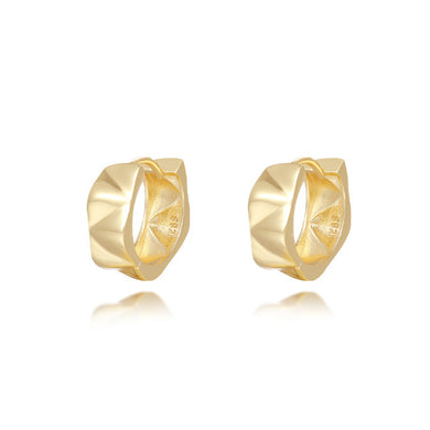 925 Sterling Silver Plated Gold Fashion Asymmetrical Geometric Earrings