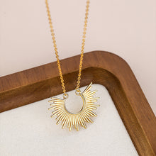 Load image into Gallery viewer, 925 Sterling Silver Plated Gold Fashion Temperament Sun Pendant with Necklace