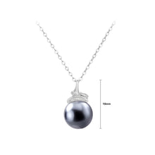 Load image into Gallery viewer, 925 Sterling Silver Simple and Elegant Hazelnut Black Imitation Pearl Pendant with Necklace