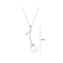 Load image into Gallery viewer, 925 Sterling Silver Simple Temperament Lotus Freshwater Pearl Pendant with Necklace