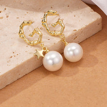 Load image into Gallery viewer, 925 Sterling Silver Plated Gold Fashion and Creative Alphabet G Imitation Pearl Earrings