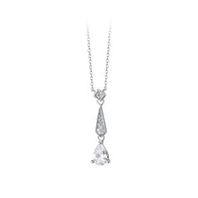 Load image into Gallery viewer, 925 Sterling Silver Fashion Simple Geometric Water Drop-shaped Pendant with Cubic Zirconia and Necklace