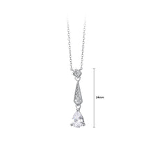Load image into Gallery viewer, 925 Sterling Silver Fashion Simple Geometric Water Drop-shaped Pendant with Cubic Zirconia and Necklace