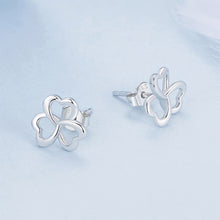 Load image into Gallery viewer, 925 Sterling Silver Simple and Fashion Hollow Three-leafed Clover Stud Earrings