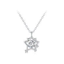 Load image into Gallery viewer, 925 Sterling Silver Fashion Simple Star Pendant with Cubic Zirconia and Necklace