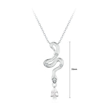Load image into Gallery viewer, 925 Sterling Silver Fashion Personalized Snake Water Drop Pendant with Cubic Zirconia and Necklace